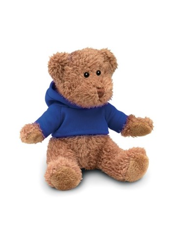 Ours en peluche personnalisé avec t-shirt - JOHNNY Matières : PET Couleurs : bleu impression haute définition
