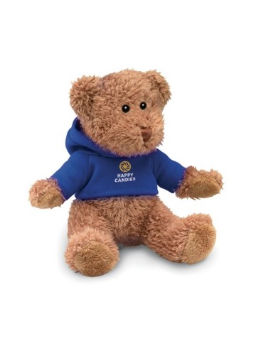 Ours en peluche personnalisé avec t-shirt - JOHNNY Matières : PET Couleurs : bleu cadeau collaborateur premium