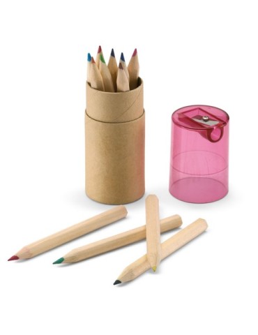 Crayons de Couleur Personnalisés 12 pièces - LAMBUT Matières : papier Couleurs : rouge transparent personnalisable avec votre lo