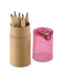 Crayons de Couleur Personnalisés 12 pièces - LAMBUT Matières : papier Couleurs : rouge transparent goodies publicitaire événemen