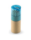 Crayons de Couleur Personnalisés 12 pièces - LAMBUT Matières : papier Couleurs : bleu transparent cadeau entreprise pas cher