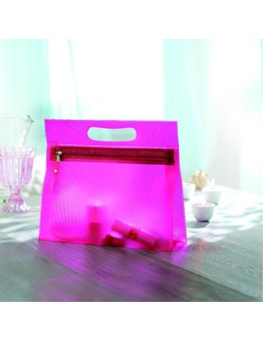 Trousse transparente personnalisée MOONLIGHT Matières : PVC Couleurs : fuchsia objet promotionnel éco-responsable