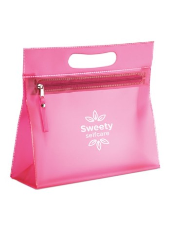 Trousse transparente personnalisée MOONLIGHT Matières : PVC Couleurs : fuchsia personnalisation rapide en France