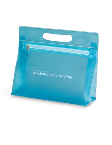 Trousse transparente personnalisée MOONLIGHT Matières : PVC Couleurs : bleu accessoire événementiel unique