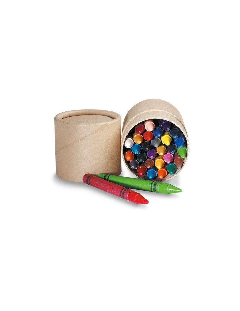 Étui Personnalisé de 30 Crayons Cire - Idéal pour Offrir STRIPER pas cher Matières : cire Couleurs : beige personnalisable avec 