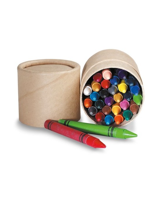 Étui Personnalisé de 30 Crayons Cire - Idéal pour Offrir STRIPER pas cher Matières : cire Couleurs : beige personnalisable avec 