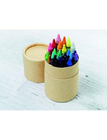 Étui Personnalisé de 30 Crayons Cire - Idéal pour Offrir STRIPER pas cher Matières : cire Couleurs : beige goodies publicitaire 