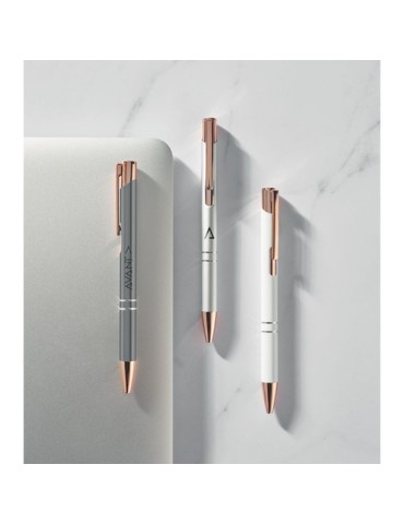 Stylo  en aluminium recyclé BERN ROSE Matières : aluminium recyclé  Couleurs : blanc 2