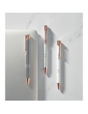 Stylo  en aluminium recyclé BERN ROSE Matières : aluminium recyclé  Couleurs : blanc goodies entreprise design