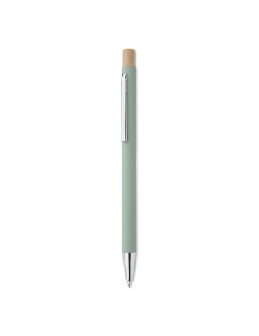 Stylo bille  en aluminium recyclé personnalisé BERGAMO Matières : aluminium recyclé  Couleurs : vert menthe impression haute déf