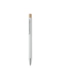 Stylo bille  en aluminium recyclé personnalisé BERGAMO Matières : aluminium recyclé  Couleurs : blanc marquage laser ultra préci
