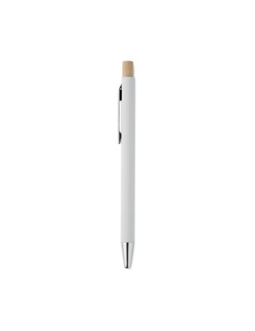 Stylo bille  en aluminium recyclé personnalisé BERGAMO Matières : aluminium recyclé  Couleurs : blanc objet promotionnel éco-res