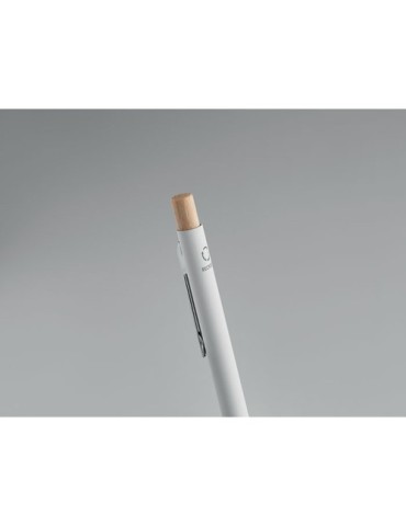 Stylo bille  en aluminium recyclé personnalisé BERGAMO Matières : aluminium recyclé  Couleurs : blanc cadeau client original