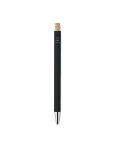 Stylo bille  en aluminium recyclé personnalisé BERGAMO Matières : aluminium recyclé  Couleurs : noir marquage laser ultra précis