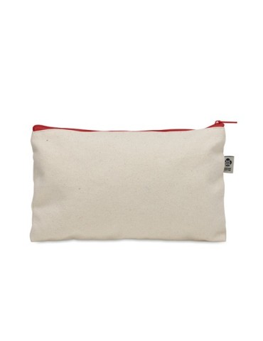 Pochette personnalisée en coton 340 gr/m² - PESACARA Matières : coton biologique Couleurs : rouge accessoire événementiel unique