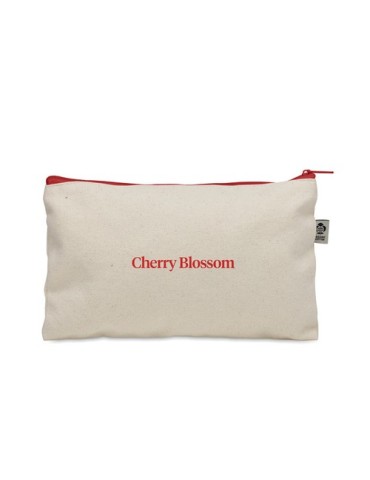 Pochette personnalisée en coton 340 gr/m² - PESACARA Matières : coton biologique Couleurs : rouge objet publicitaire robuste