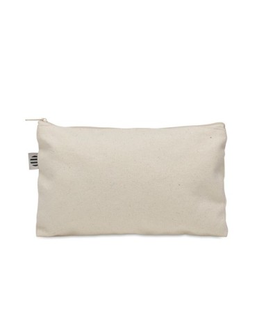 Pochette personnalisée en coton 340 gr/m² - PESACARA Matières : coton biologique Couleurs : beige marquage laser ultra précis