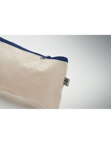 Pochette personnalisée en coton 340 gr/m² - PESACARA Matières : coton biologique Couleurs : bleu impression logo haute qualité