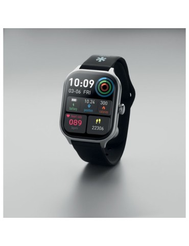 Montre sans fil de santé personnalisée et publicitaire - IRTO Matières : silicone Couleurs : argenté marquage couleur éclatante