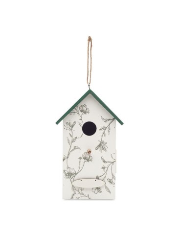 Maison d'oiseau en contreplaqué  personnalisé GREENJAY Matières : MDF Couleurs : blanc cadeau entreprise pas cher