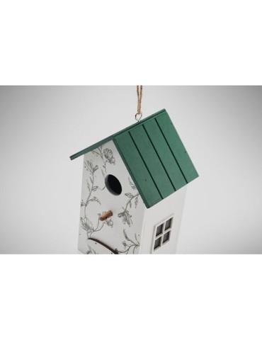 Maison d'oiseau en contreplaqué  personnalisé GREENJAY Matières : MDF Couleurs : blanc marquage laser ultra précis