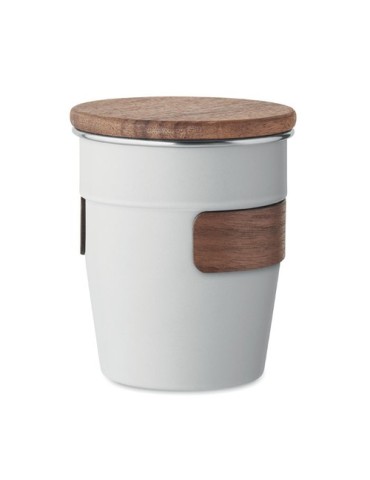 Gobelet Incassable Personnalisé 350 ml en Acier Inox WALNUT Couleurs : blanc Matières : acier inoxydable recyclé livraison expre