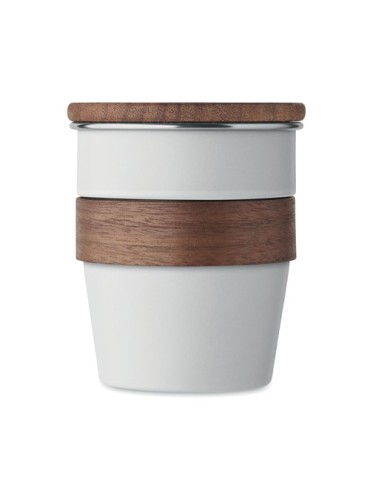 Gobelet Incassable Personnalisé 350 ml en Acier Inox WALNUT Couleurs : blanc Matières : acier inoxydable recyclé personnalisable