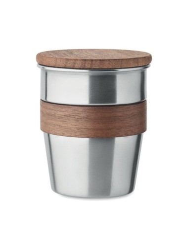 Gobelet Incassable Personnalisé 350 ml en Acier Inox WALNUT Couleurs : argenté mat Matières : acier inoxydable recyclé cadeau en