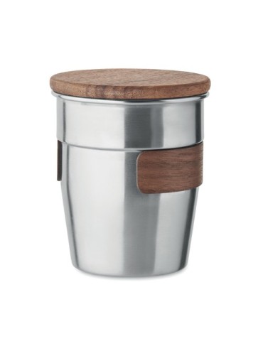Gobelet Incassable Personnalisé 350 ml en Acier Inox WALNUT Couleurs : argenté mat Matières : acier inoxydable recyclé impressio