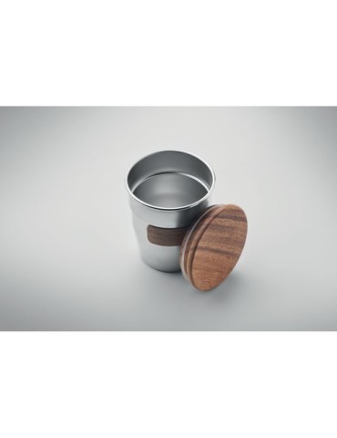 Gobelet Incassable Personnalisé 350 ml en Acier Inox WALNUT Couleurs : argenté mat Matières : acier inoxydable recyclé cadeau co