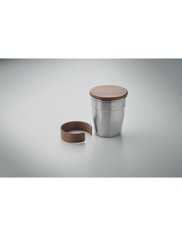 Gobelet Incassable Personnalisé 350 ml en Acier Inox WALNUT Couleurs : argenté mat Matières : acier inoxydable recyclé objet pub