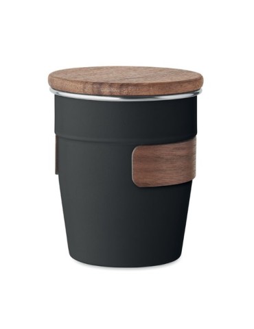 Gobelet Incassable Personnalisé 350 ml en Acier Inox WALNUT Couleurs : noir Matières : acier inoxydable recyclé goodies publicit