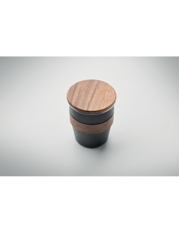 Gobelet Incassable Personnalisé 350 ml en Acier Inox WALNUT Couleurs : noir Matières : acier inoxydable recyclé accessoire événe