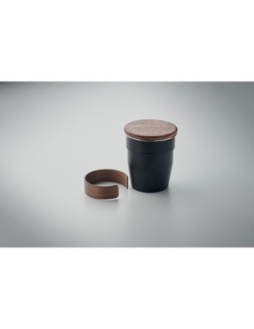 Gobelet Incassable Personnalisé 350 ml en Acier Inox WALNUT Couleurs : noir Matières : acier inoxydable recyclé cadeau client or