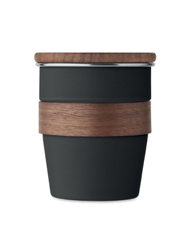 Gobelet Incassable Personnalisé 350 ml en Acier Inox WALNUT Couleurs : noir Matières : acier inoxydable recyclé cadeau affaires 
