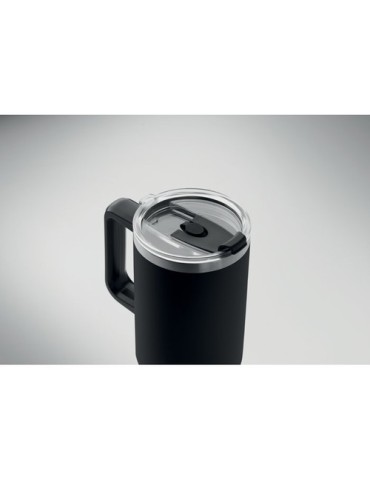 Gobelet isotherme personnalisé double paroi 1200ml SUMA Couleurs : noir Matières : acier inoxydable recyclé impression haute déf