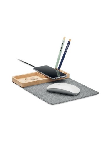 Chargeur sans fil  en bambou 15W - PANDU Matières : bambou Couleurs : bois goodies publicitaire événementiel