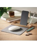 Chargeur sans fil  en bambou 15W - PANDU Matières : bambou Couleurs : bois objet promotionnel éco-responsable