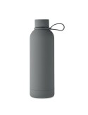 Bouteille isotherme double paroi 500 ml personnalisée - EMERALD Couleurs : pierre Matières : acier inoxydable recyclé goodies pu