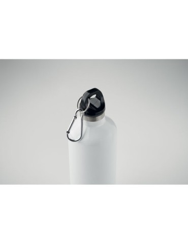 Bouteille isotherme  double paroi 500 ml - CARABI Couleurs : blanc Matières : acier inoxydable recyclé marquage laser ultra préc