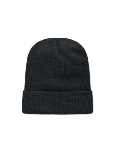 Bonnet unisexe  en RPET polyester personnalisé - CAPNIT Matières : PET recyclé Couleurs : noir objet promotionnel éco-responsabl