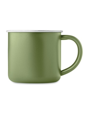 Tasse personnalisée en acier inox recyclé - CARIBU Couleurs : vert foncé Matières : acier inoxydable recyclé objet publicitaire 