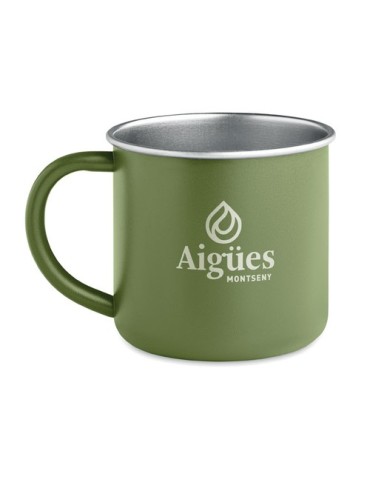 Tasse personnalisée en acier inox recyclé - CARIBU Couleurs : vert foncé Matières : acier inoxydable recyclé cadeau affaires élé