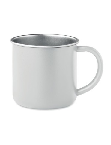 Tasse personnalisée en acier inox recyclé - CARIBU Couleurs : blanc Matières : acier inoxydable recyclé cadeau entreprise pas ch