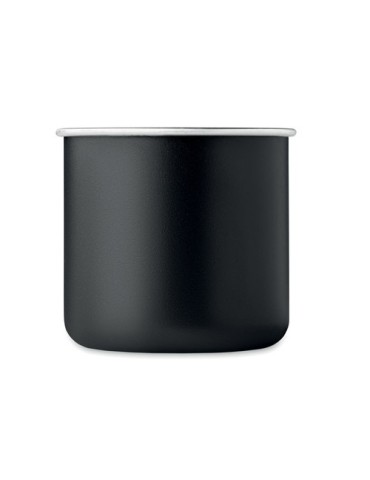 Tasse personnalisée en acier inox recyclé - CARIBU Couleurs : noir Matières : acier inoxydable recyclé objet promotionnel éco-re