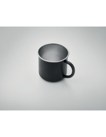 Tasse personnalisée en acier inox recyclé - CARIBU Couleurs : noir Matières : acier inoxydable recyclé impression logo haute qua