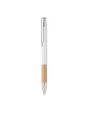 Stylo personnalisé en aluminium à encre bleue - SPARTA Matières : bambou Couleurs : blanc