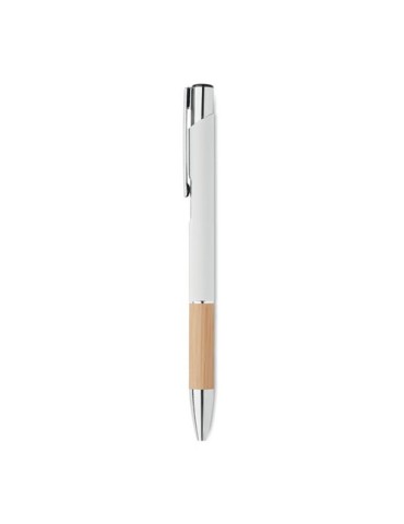 Stylo personnalisé en aluminium à encre bleue - SPARTA Matières : bambou Couleurs : blanc 2