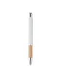 Stylo personnalisé en aluminium à encre bleue - SPARTA Matières : bambou Couleurs : blanc marquage couleur éclatante