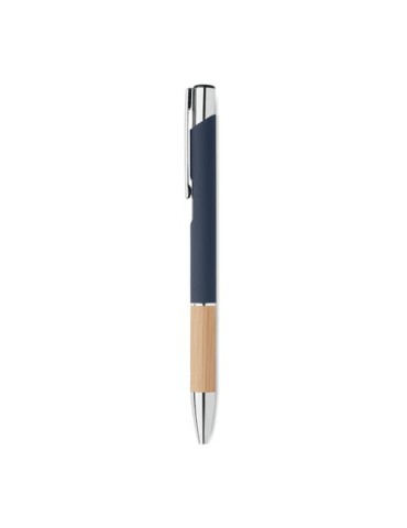 Stylo personnalisé en aluminium à encre bleue - SPARTA Matières : bambou Couleurs : bleu livraison express 24h 48h